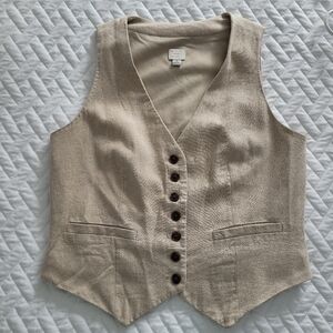 A New Day Light Tan Sleeveless Vest Size Small